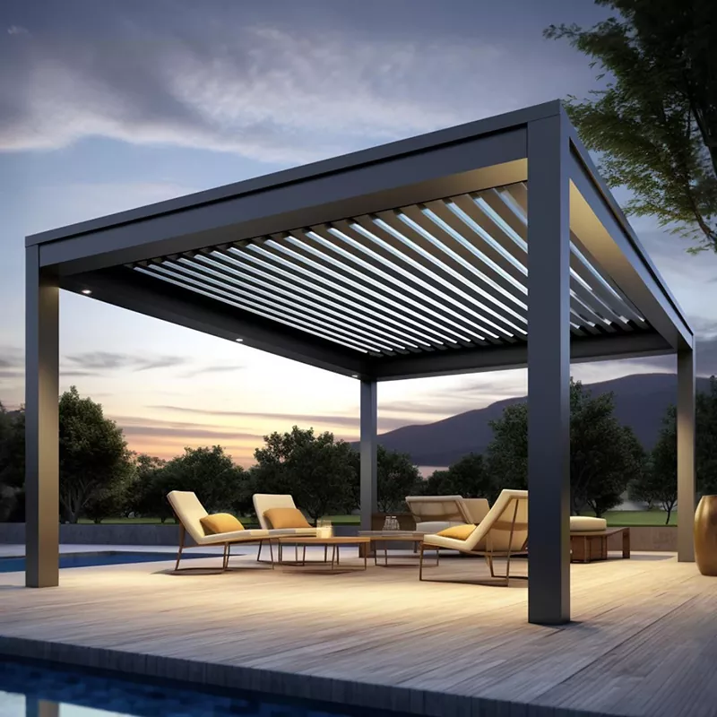 Pergola en aluminium à persiennes réglables
