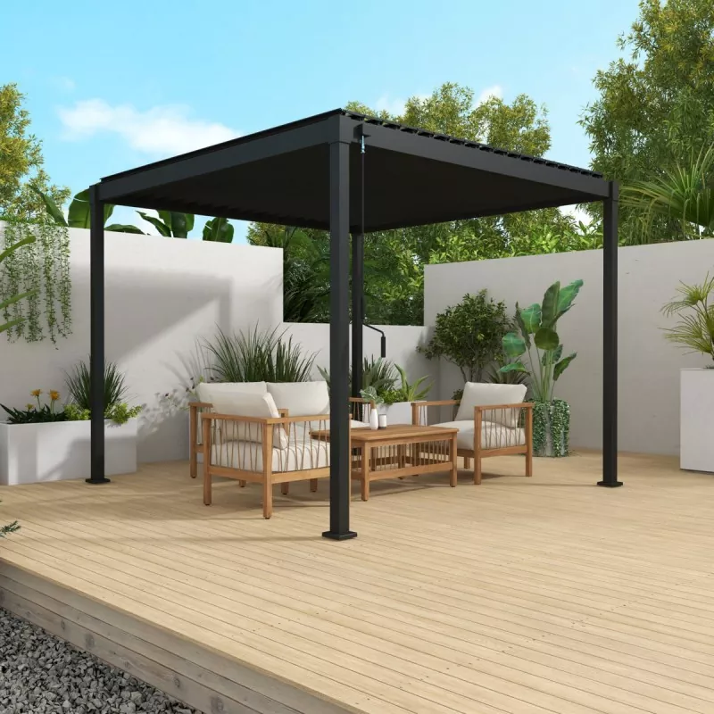 Pergola en aluminium avec toit à persiennes